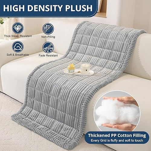 Miniatura 6 de Funda de sofá lavable para perros, funda de sofá modular suave y mullida en forma de L, protector grueso apto para mascotas, tapete para sofás y