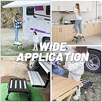 Vista 6 de 1000Lbs Heavy Duty Rv Steps, 4 Levels Adjustable Step Stool, Portable Folding Step Stool, Easy Use Camper Steps for Rv/Trailer/Truck/SUV