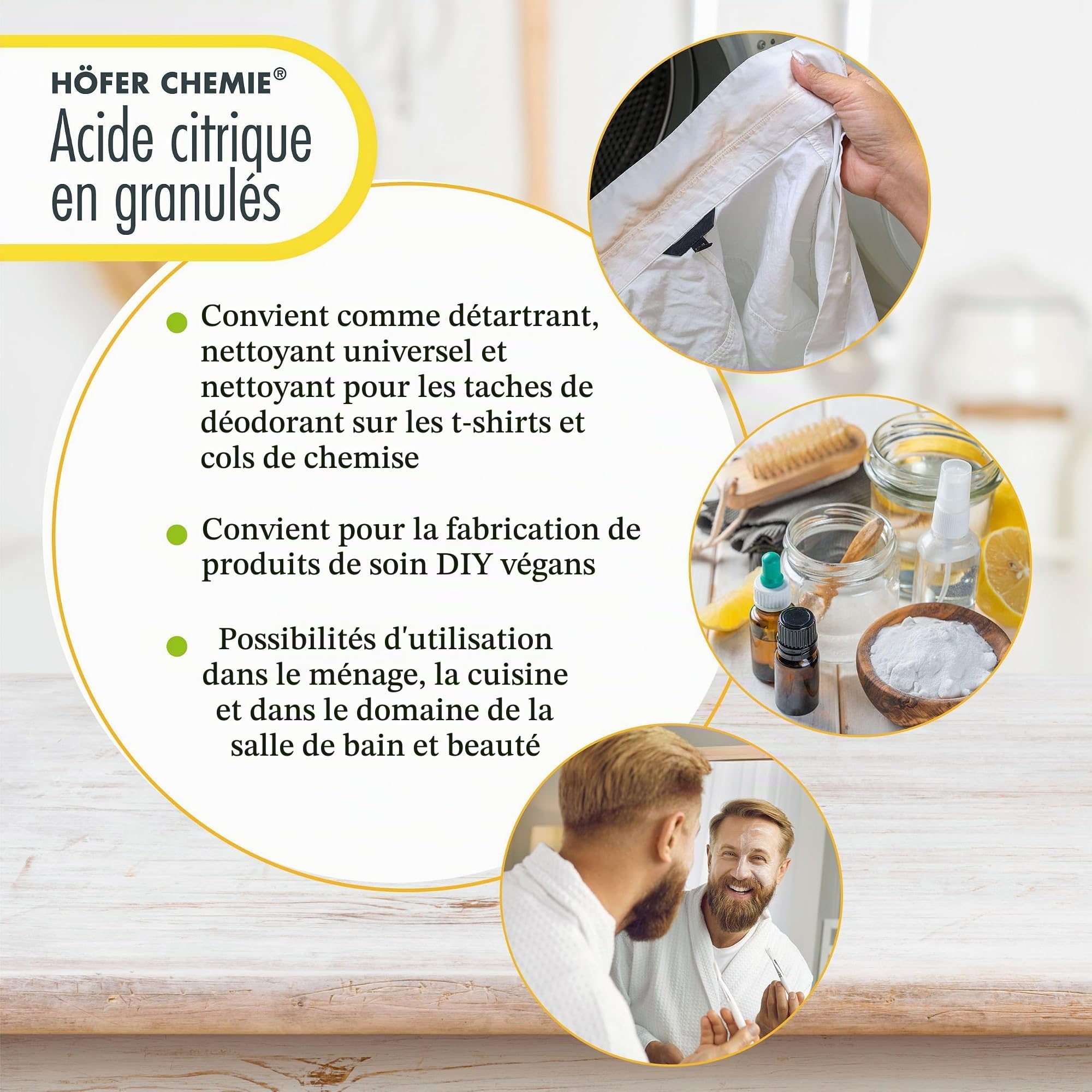 Höfer Chemie Acide Citrique Granulé 1 x 25 kg - Détartrant Naturel