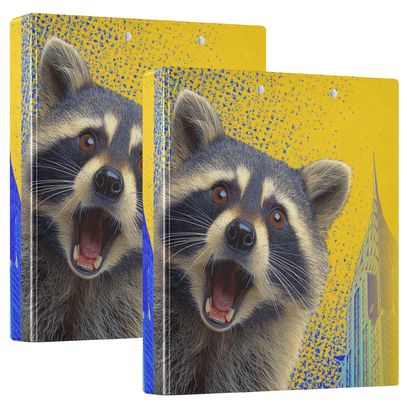 Raccoglitori da 1 e 1/2 pollice Raccoon Cute Selfie