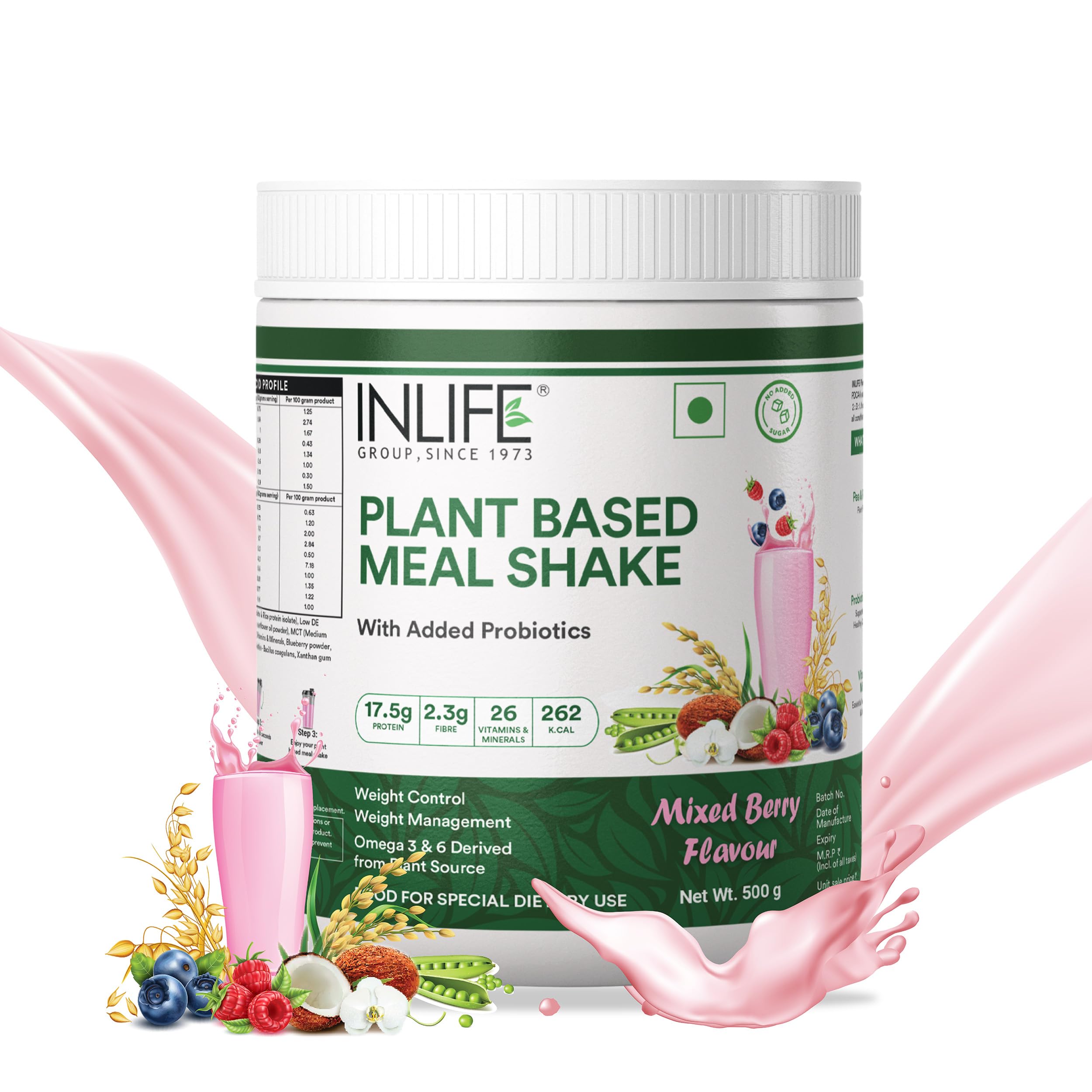 INLIFE Plant Based Meal Replacement Shake, 17.5g Protein, Mango 500g — Amazon image 8