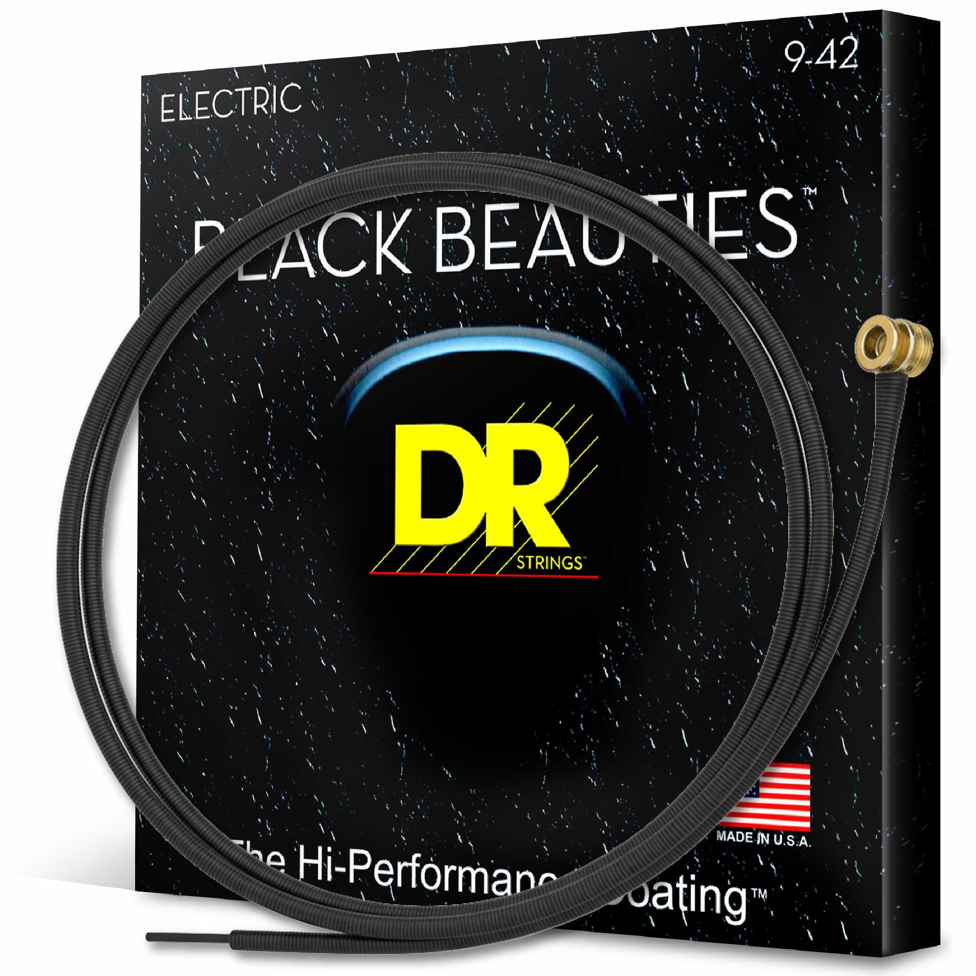 Electric Guitar Strings, Black Beauties-Black Coated, 9-42 (BKE-9)