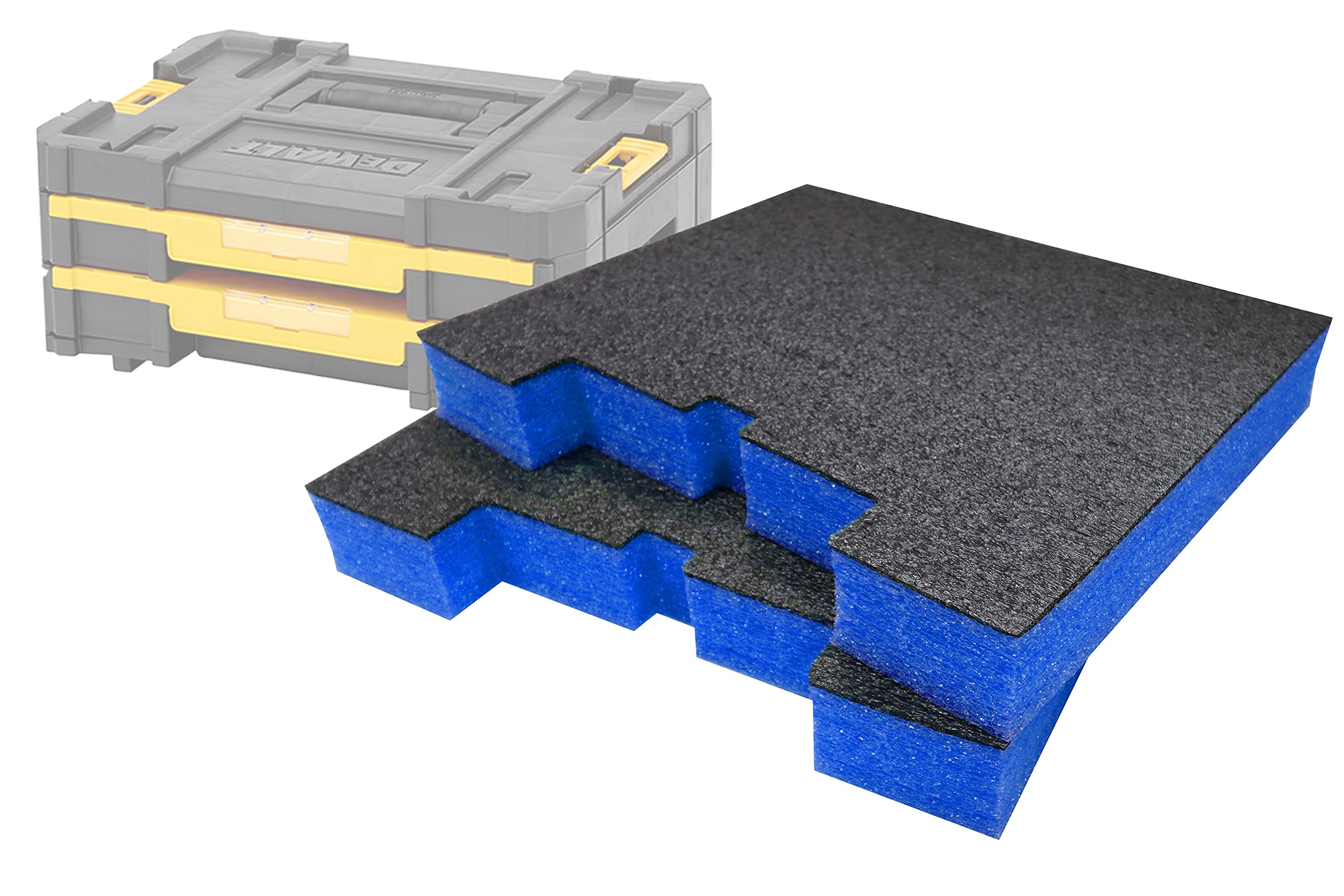 Shadow Foam TSTAK/ProStack Drawers Inserts - [Blue 50mm Twin Pack] Perfect fit for DeWalt TSTAK Drawers & Stanley Prostack Drawers | Fantastic for Hand Tools, Power Tools & Tool Storage