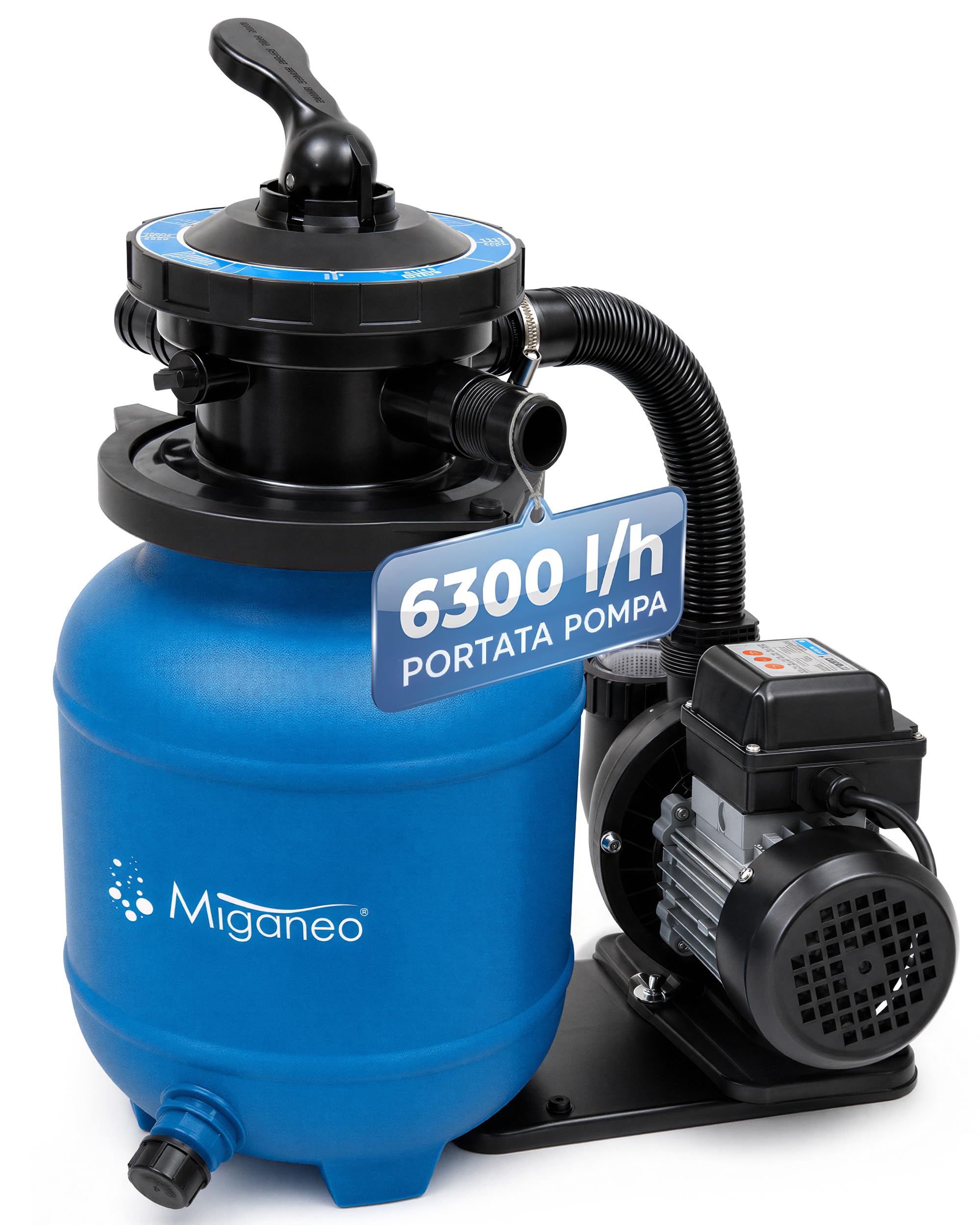 Miganeo®, filtro a sabbia con timer, Speed Clean 7000, per piscina fino a 22m³, autoadescante
