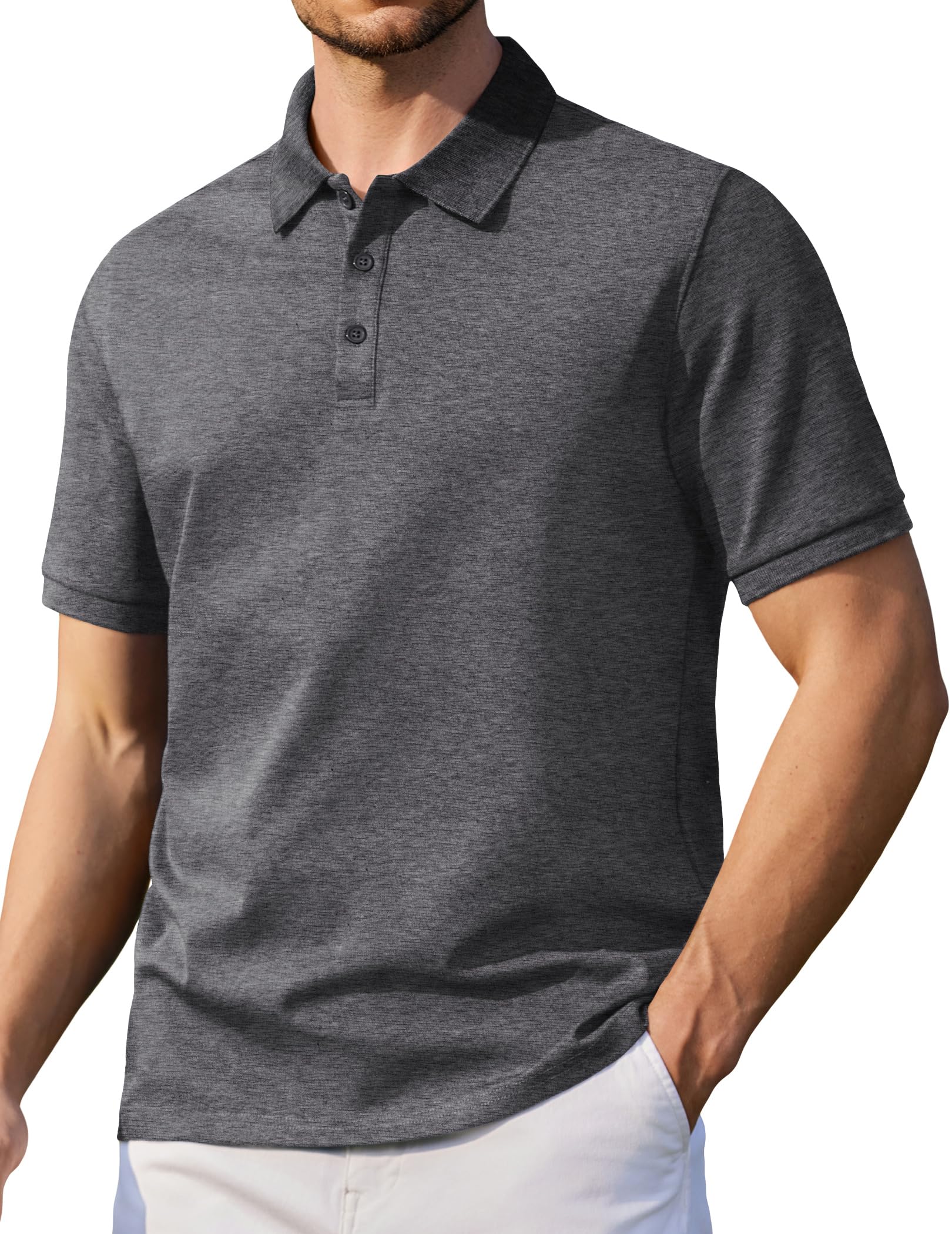 COOFANDY Poloshirt Herren Kurzarm Baumwolle Polo Shirt Basic Golf Polohemd Freizeit Sommer Polo Tshirt für Männer