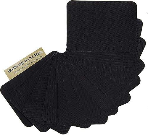 12 parches de tela para planchar en el interior y el exterior, pegamento fuerte, parche de reparación 100% algodón para ropa y pantalones,