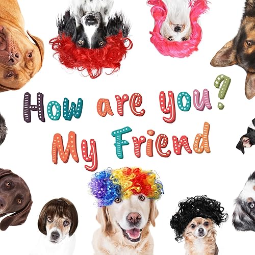 Miniatura 6 de Crowye 9 pelucas para perro, pelucas para mascotas, peluca de pelo de perro con banda elástica ajustable, divertidos disfraces de perro para