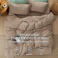 Vista 182 de Bedsure - Juego de ropa de cama de 2 piezas con 1 funda de edredón y 1 funda de almohada, extrasuave, prelavado, con cremallera, sin edredón