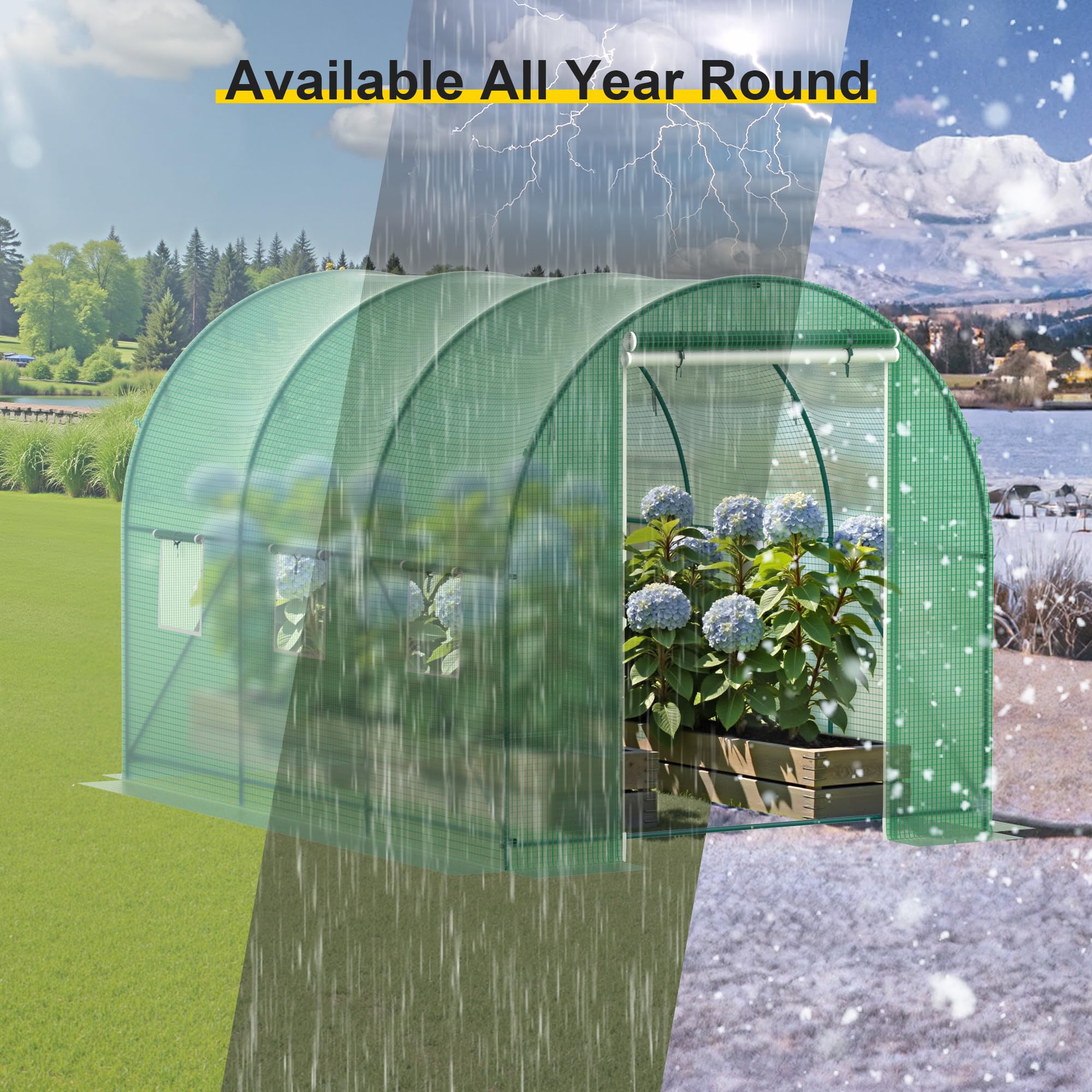 Amazon.com : Greenhouse, 10'x7'x7' Walk-in Greenhouse Heavy Duty