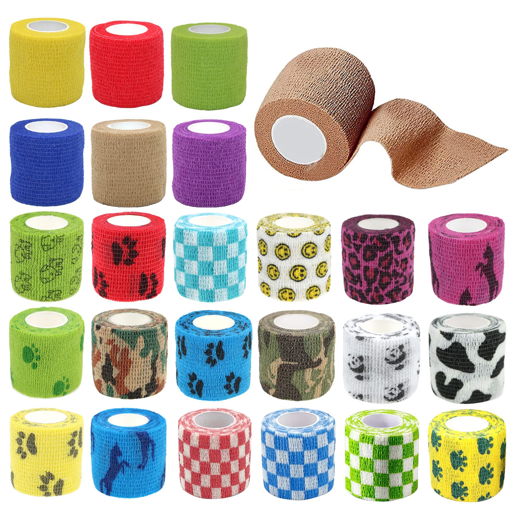 Buy JpGdn 24 Roll Vet Wrap Bandages for Dogs Horses 2 Inch*5Yard