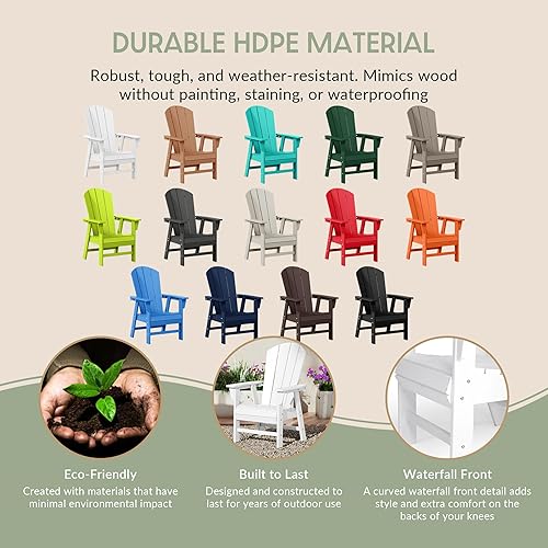 Vista 148 de WestinTrends Malibu Malibu Patio al aire libre HDPE plástico Adirondack silla comedor teca