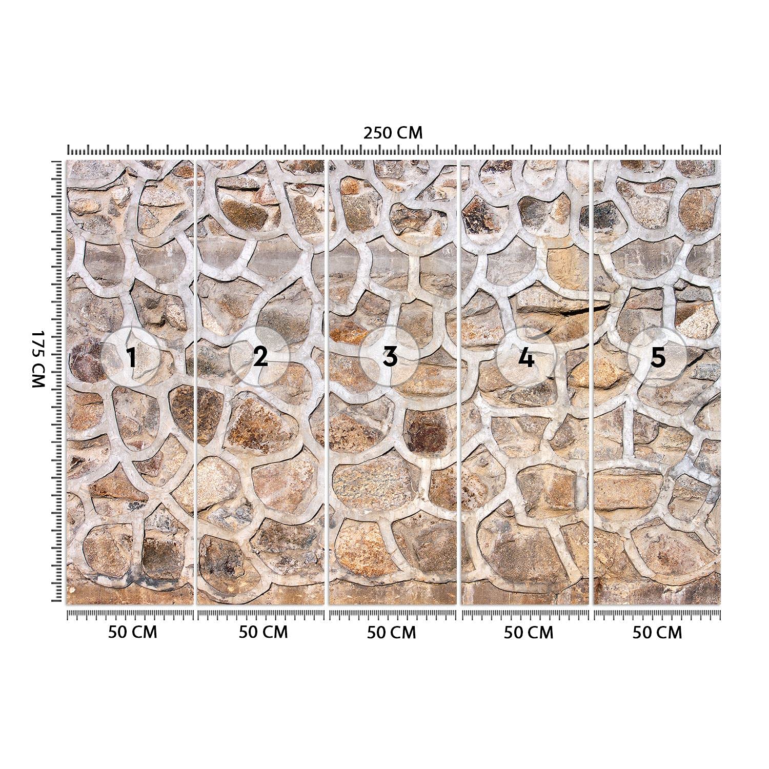 Feeby Carta Da Parati Sulla Fliselina Pietre Muro Struttura 250x175 cm beige Decorazione Da Muro Include Colla Soggiorno Camera Da Letto Sala Ufficio Imitazione