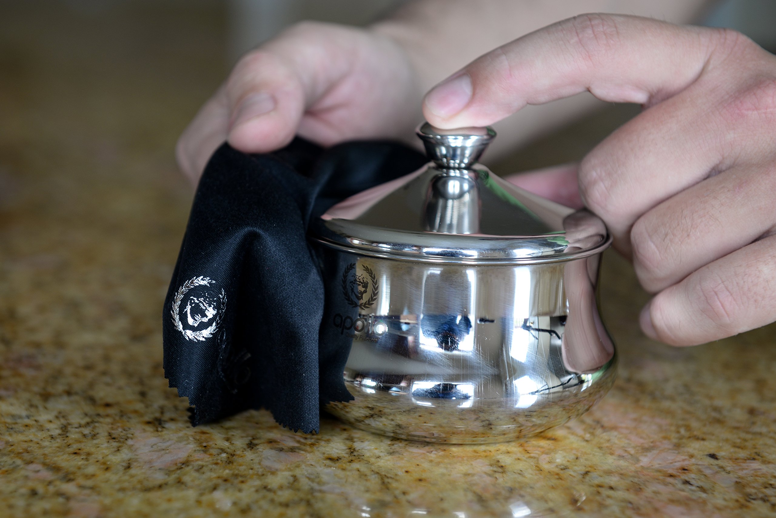 Shaving Bowl By Apollo Elegant Stainless Steel Shaving Mug with Lid