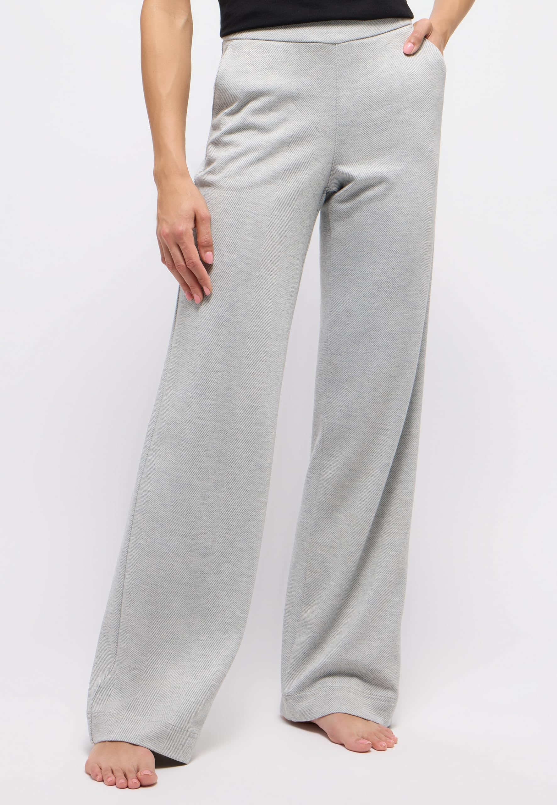 ANGELS Pantalón de pana Liz de tejido jacquard, Pantalones Anchos, gris, 38