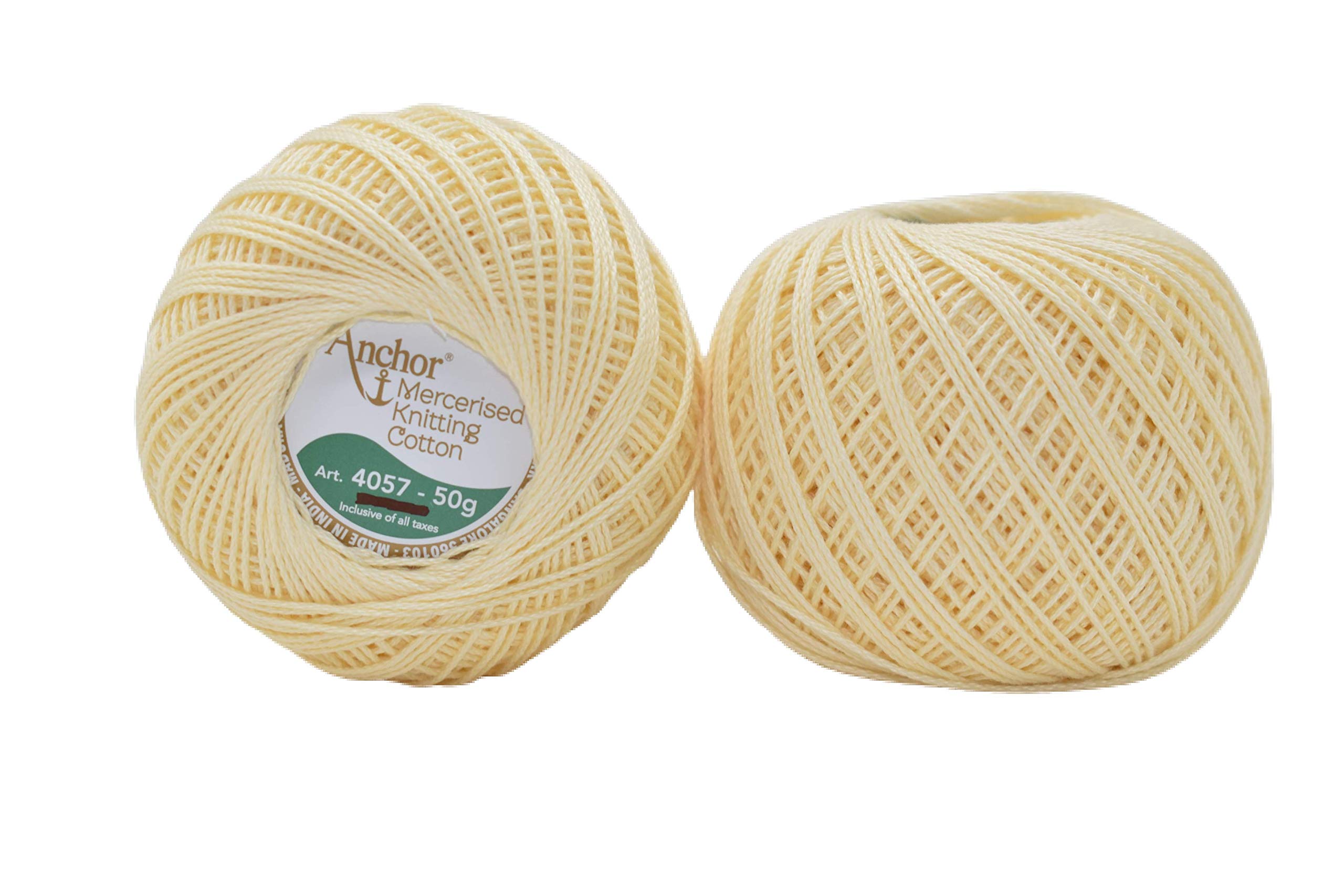 HUNNY- BUNCH® Premium Anchor Mercerised Knitting Crochet Cotton Thread Yarn Balls for Knitting, Weaving, Embroidery, DIY and Craft Making (Art. 4057) 50G - Pack of 1 (386)