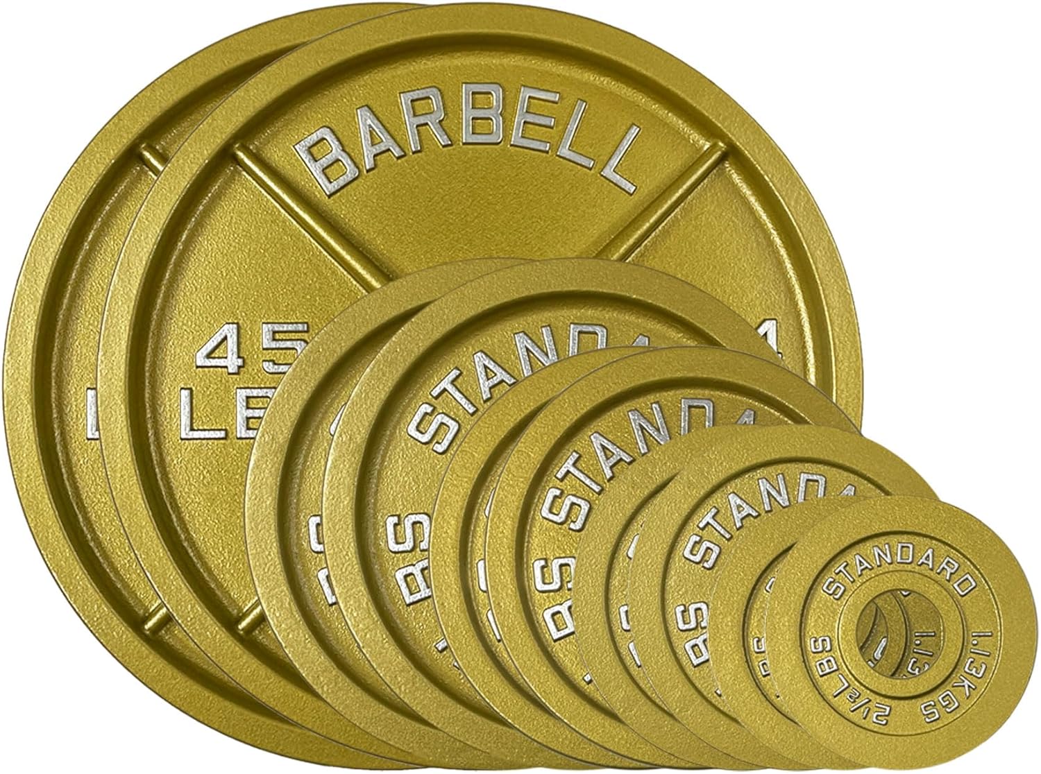 Placas de acero olímpico con acabado dorado, pares y juegos de mancuernas de 2 pulgadas estándar en oro prémium para levantamiento de pesas