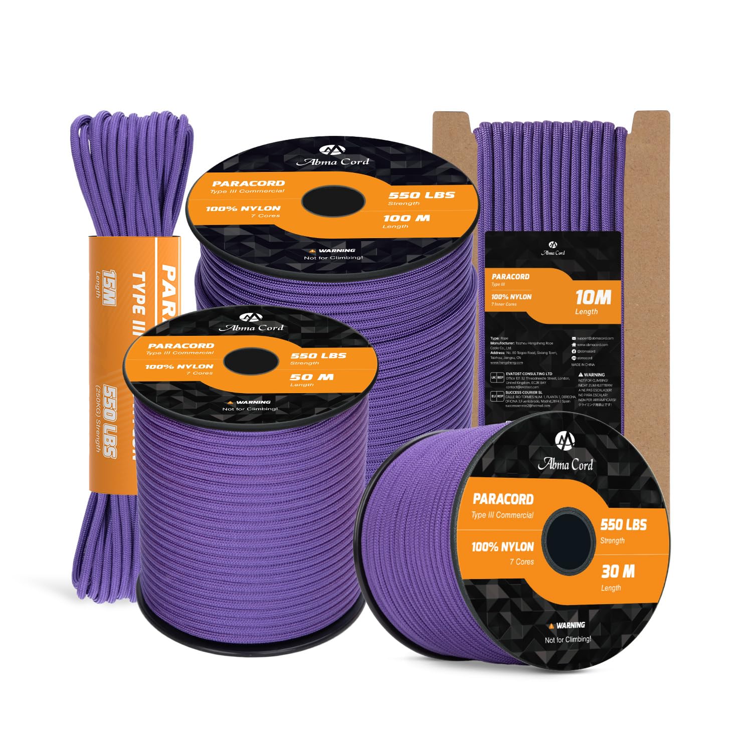 Abma Cord Paracord 550 4mm 50m Nylon Rope Type III 7 Strands Cord โ image 1