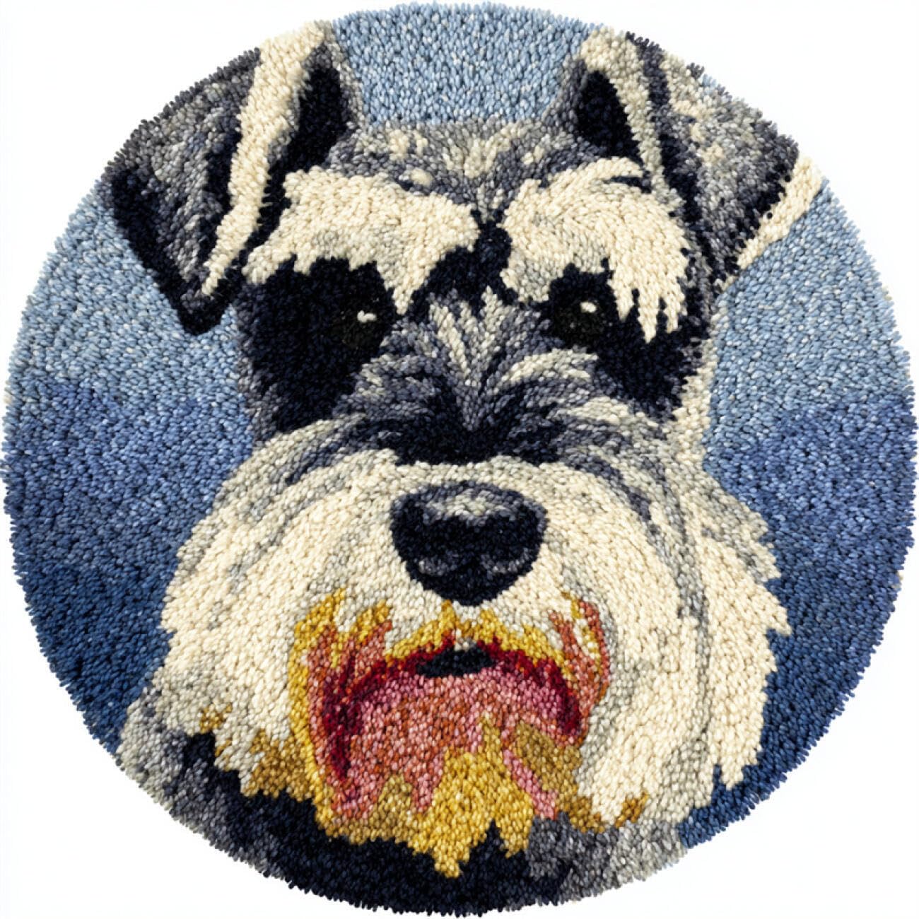 Kitquiver G Latch Hook Carpet Kits Cartoon Schnauzer 80X80cm