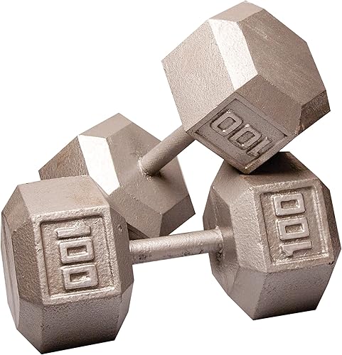 Miniatura 1 de Body-Solid Mancuerna hexagonal de hierro fundido, pesas de mano para hombres y mujeres, mancuernas de peso para entrenamiento de fuerza, culturismo,