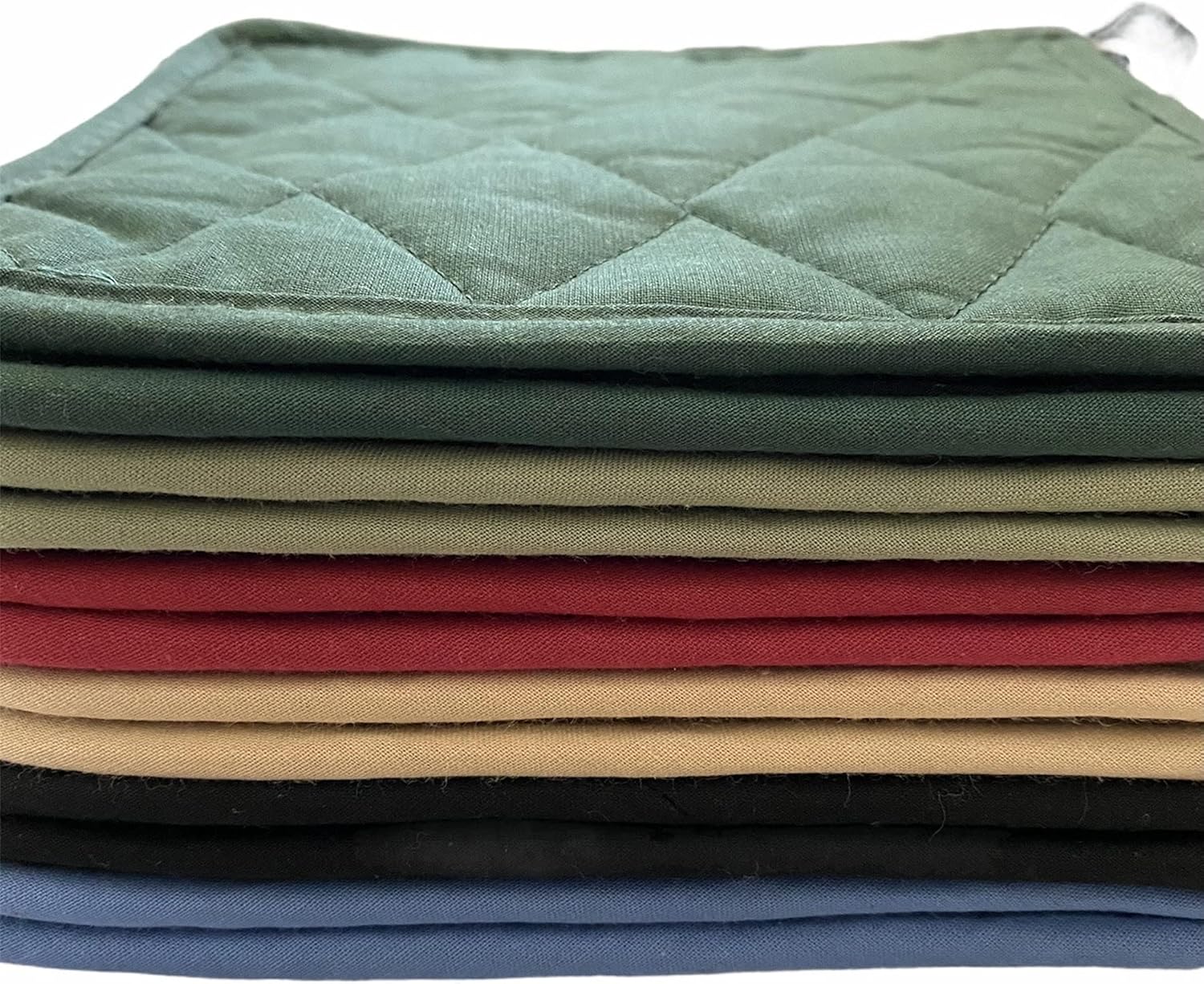 12 Pack (Dozen) Pot Holders, Cotton, Heat Resistant, Kitchen Essential, Potholder Set, Trivet for Cooking and Baking with Hanging Loops 12 Pack (Dozen) Pot Holders, Cotton, Heat Resistant, Kitchen Essential, Potholder Set, Trivet for Cooking and Baking with Hanging Loops