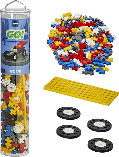 Miniatura 2 de Plus Plus Color Cars Tube, kit de bloques de construcción de automóvil, rompecabezas 3D para niños, 200 piezas entrelazadas - héroe