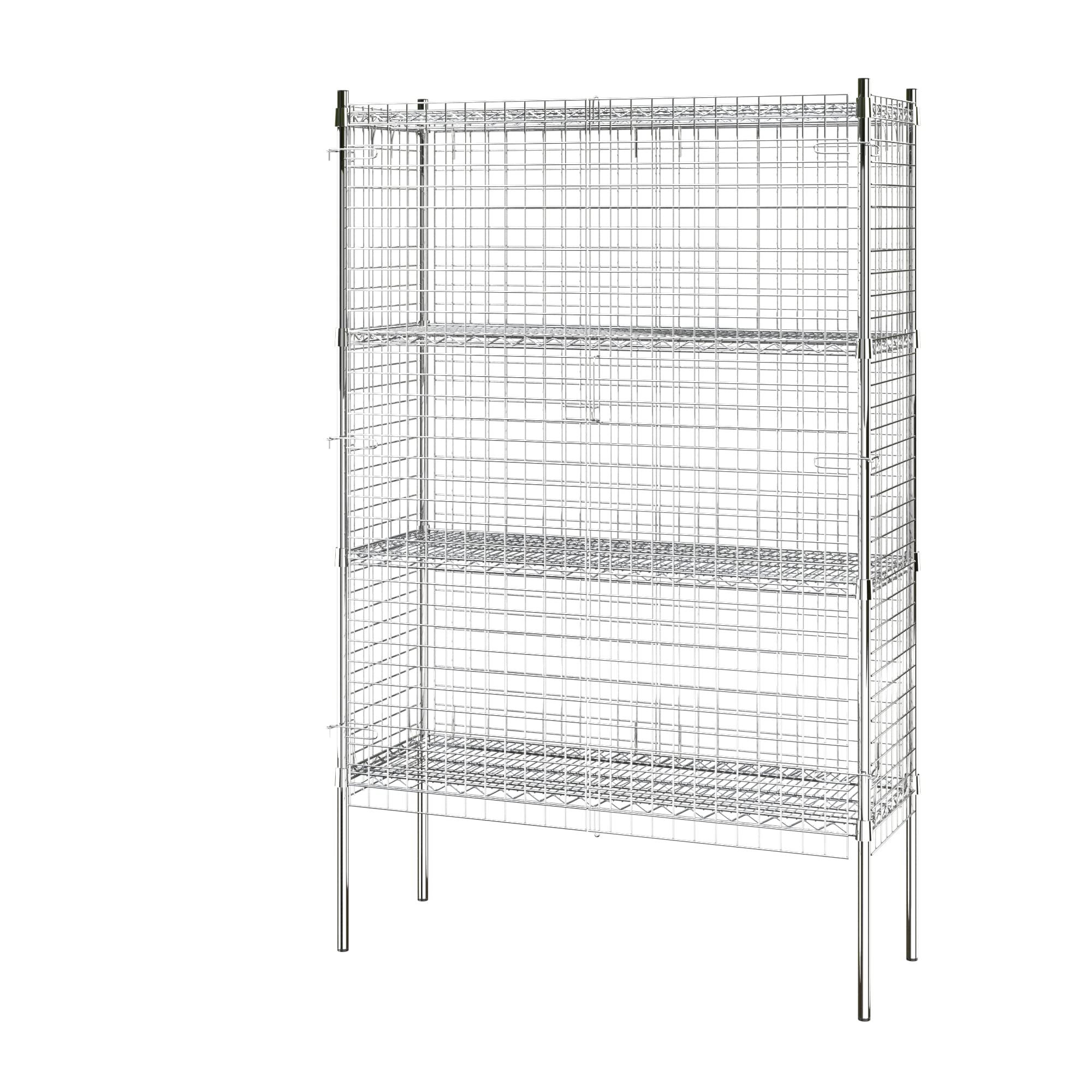 Krollen Industrial Commercial Grade NSF Listed Metal Wire Mesh Storage Chrome Security Cage Kit, 18