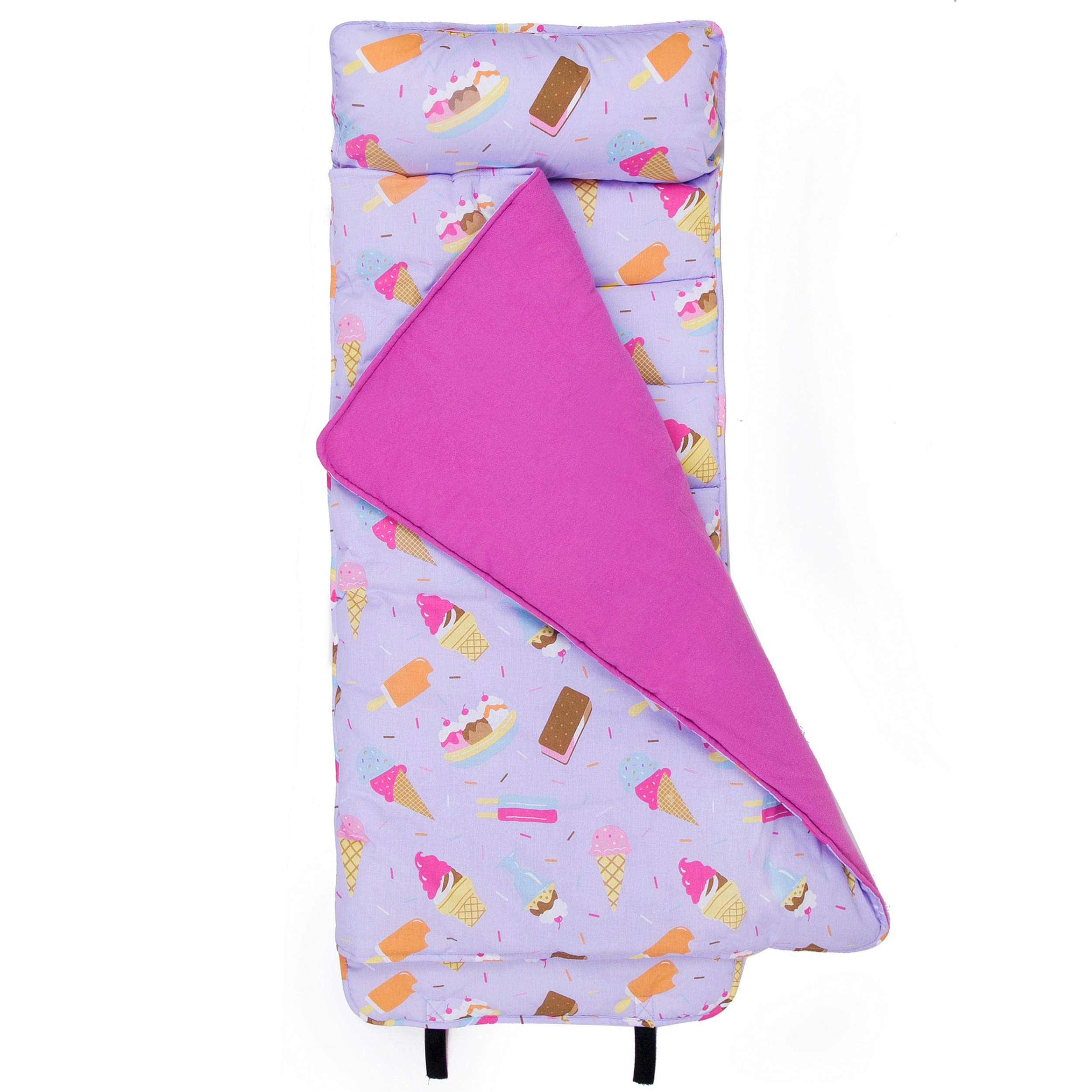 Wildkin Original Nap Mat with Reusable Pillow for Boys and Girls, Perfect for Elementary Sleeping Mat, Features Hook and Loop Fastener, Soft Cotton Blend Materials Nap Mat for Kids (Sweet Dreams)
