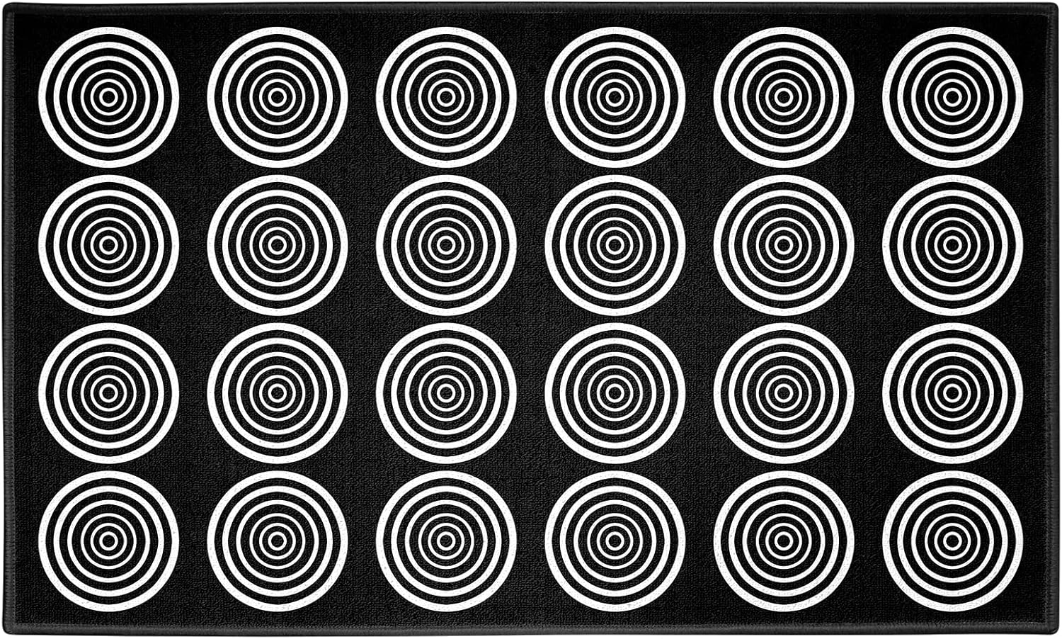 ABCarpet Classroom Rug Circle Sampler Seating Rug Black Classroom Carpet with 24Seats Area Rug for School Rugs for Learning and Reading Teacher Rugs for Classroom Elementary-7'5"x13' Black(HBYXQ-4023) 7'5"x13' Classic Circle