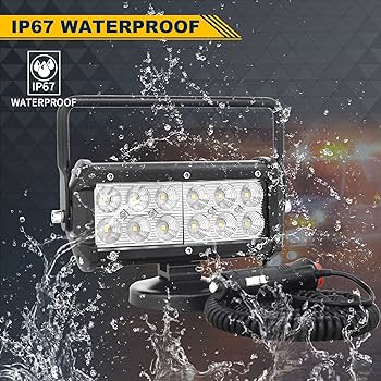 PICAA 2PCS 4 Inch 42W Magnet Round Led Work Light Spot Beam Portable Magnetic Base Portable