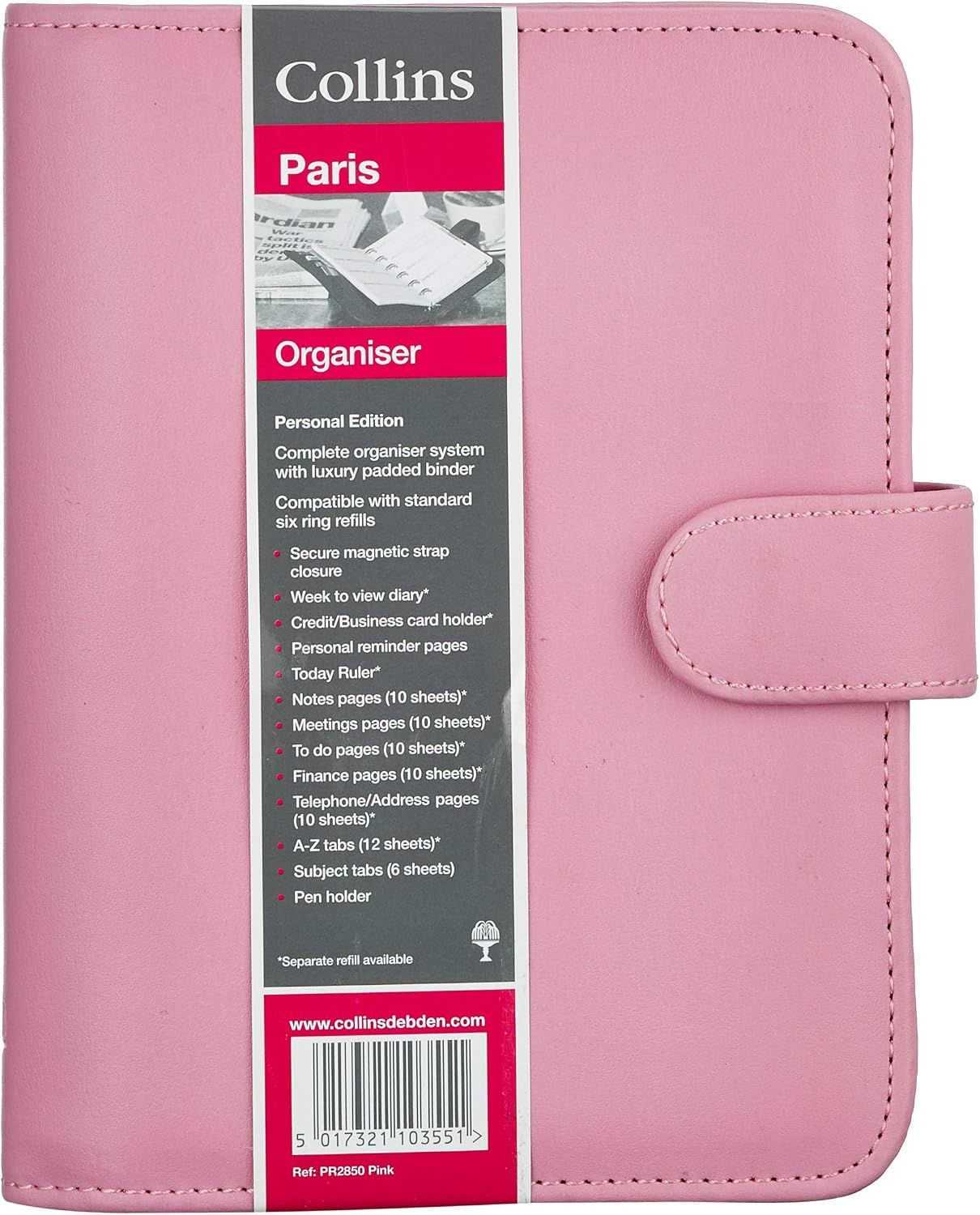 Collins Paris Fashion Organiser Week to View Diary Personal Size