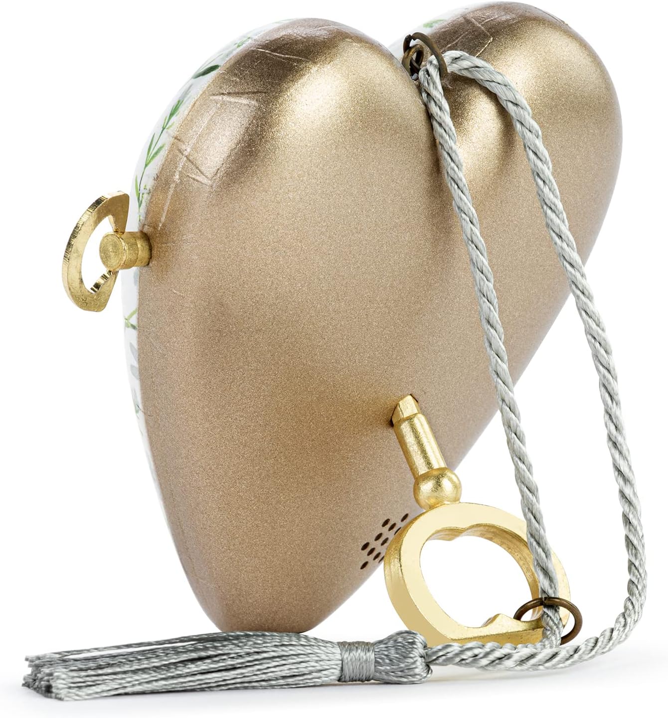 DEMDACO Green Floral Cross 3.5 x 3.5 Resin Stone Musical Art Heart Token Plays Amazing Grace