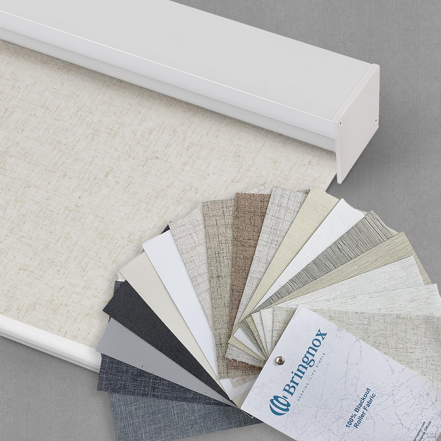 Motorized Blinds with Remote,100% Blackout Smart Roller Blinds Fabric Samples,Compatible with Google Home and Alexa Via HUB,and Motorized Window Blinds Customized for Sliding Doors and Living Rooms