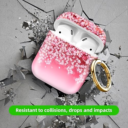 Miniatura 4 de Compatible con funda para Airpod 1 y 2, carcasa protectora rígida con llavero, diseño elegante, ideal para mujeres, compatible con carga inalámbrica