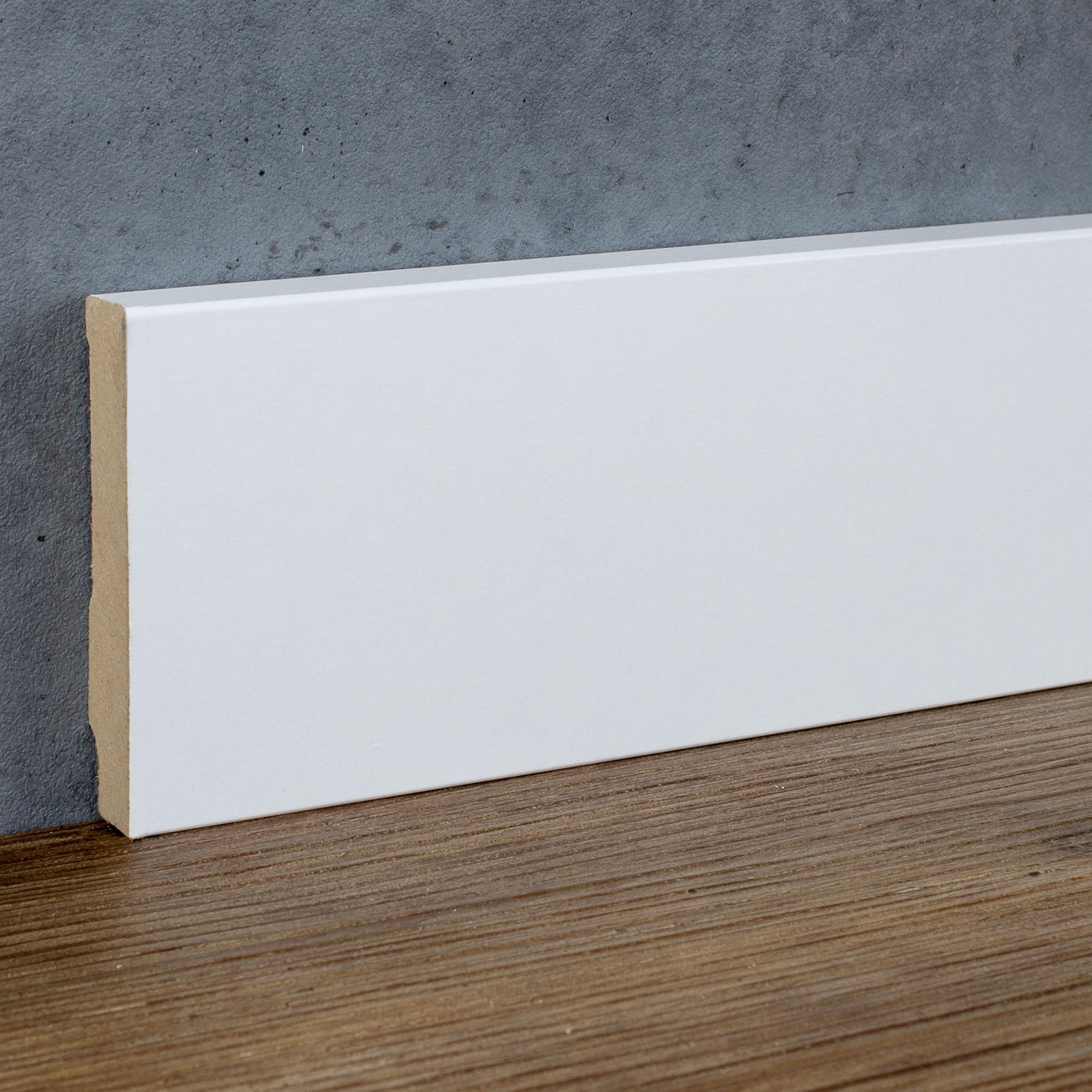 PROVISTON listwa przypodłogowa z płyty MDF, 13 x 80 x 2500 mm, rdzeń MDF, foliowany, kolor biały, do klejenia, klipsów, wkręcania i gwoździ, listwa przypodłogowa firmy PROVISTON 25 m | 10 sztuk