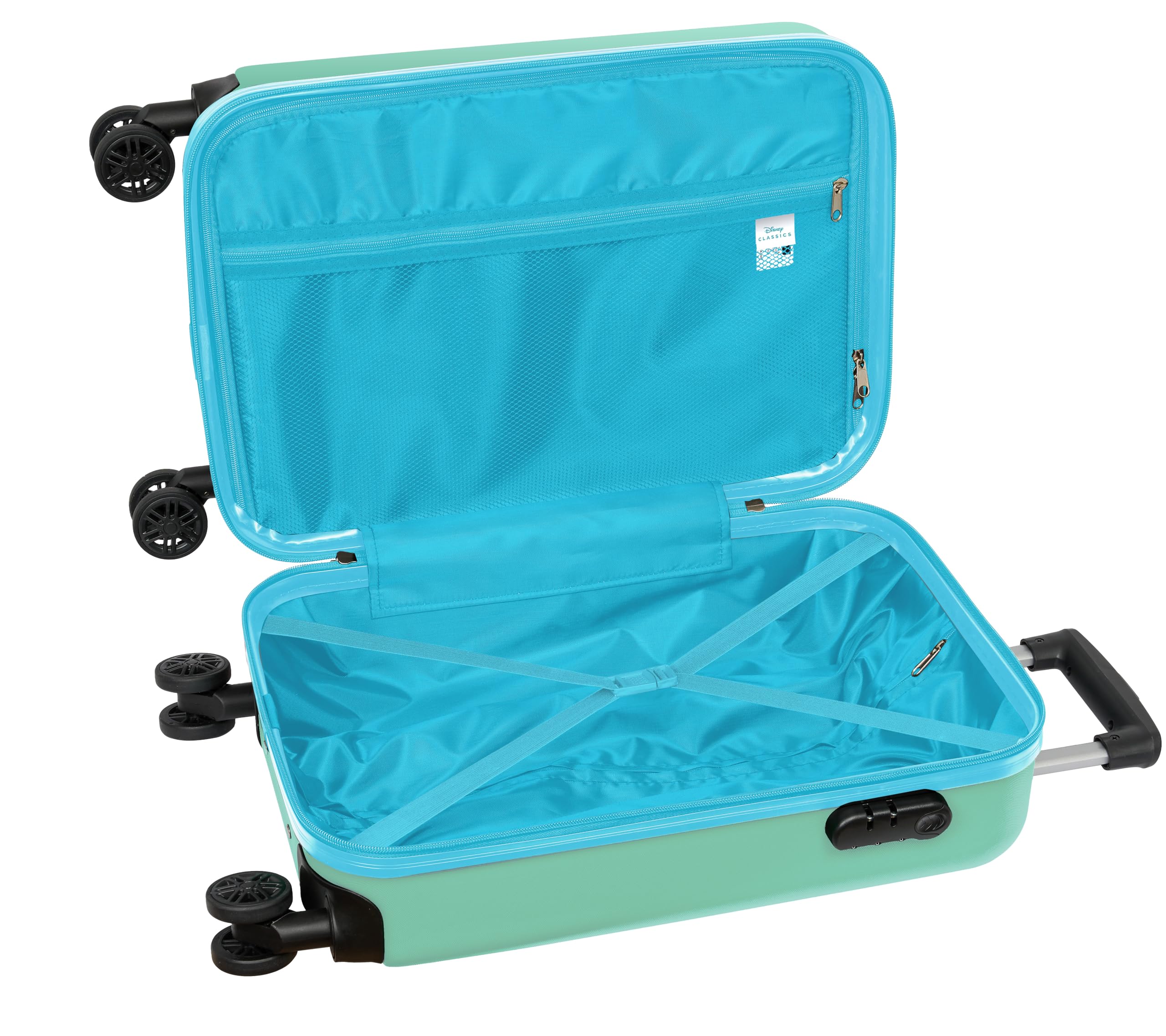 Stitch Aloha - Trolley da cabina da 20 pollici, valigia con ruote, lucchetto di sicurezza, valigia leggera, 34,5 x 20 x 55 cm, colore turchese, turchese, Estándar, Casual