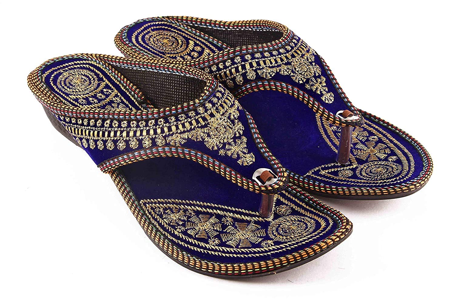 Winsome Collection Embroidered Ethnic Wedges for Women (Blue, Numeric_7) (B08JD3G61P) Amazon Price History, Amazon Price Tracker