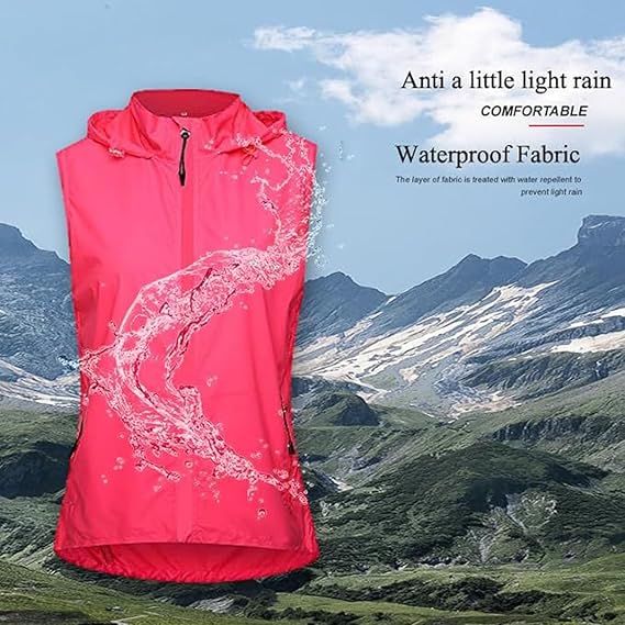 Veste De Cyclisme 2 En 1 Réfléchissante Imperméable Femme - Gilet Amovible Avec Capuche