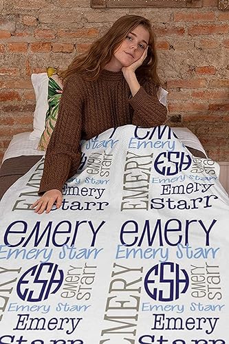 Miniatura 4 de NAZENTI Mantas de bebé personalizadas para niños y niñas con nombre, manta con nombre personalizado para hija de parte de mamá y papá, regalo para