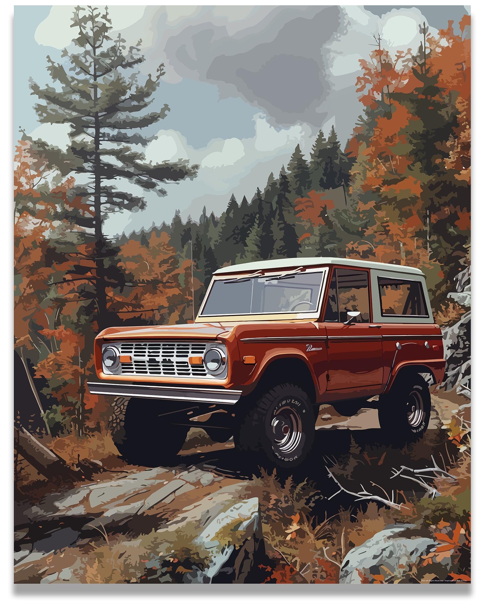 Inspirational Wall Art Co. - Fluid | 1967 Bronco Poster - Car Posters for Boys Room - Car Wall Decor - Car Room Decor - Car Posters for Men | 11x14 Inches Unframed