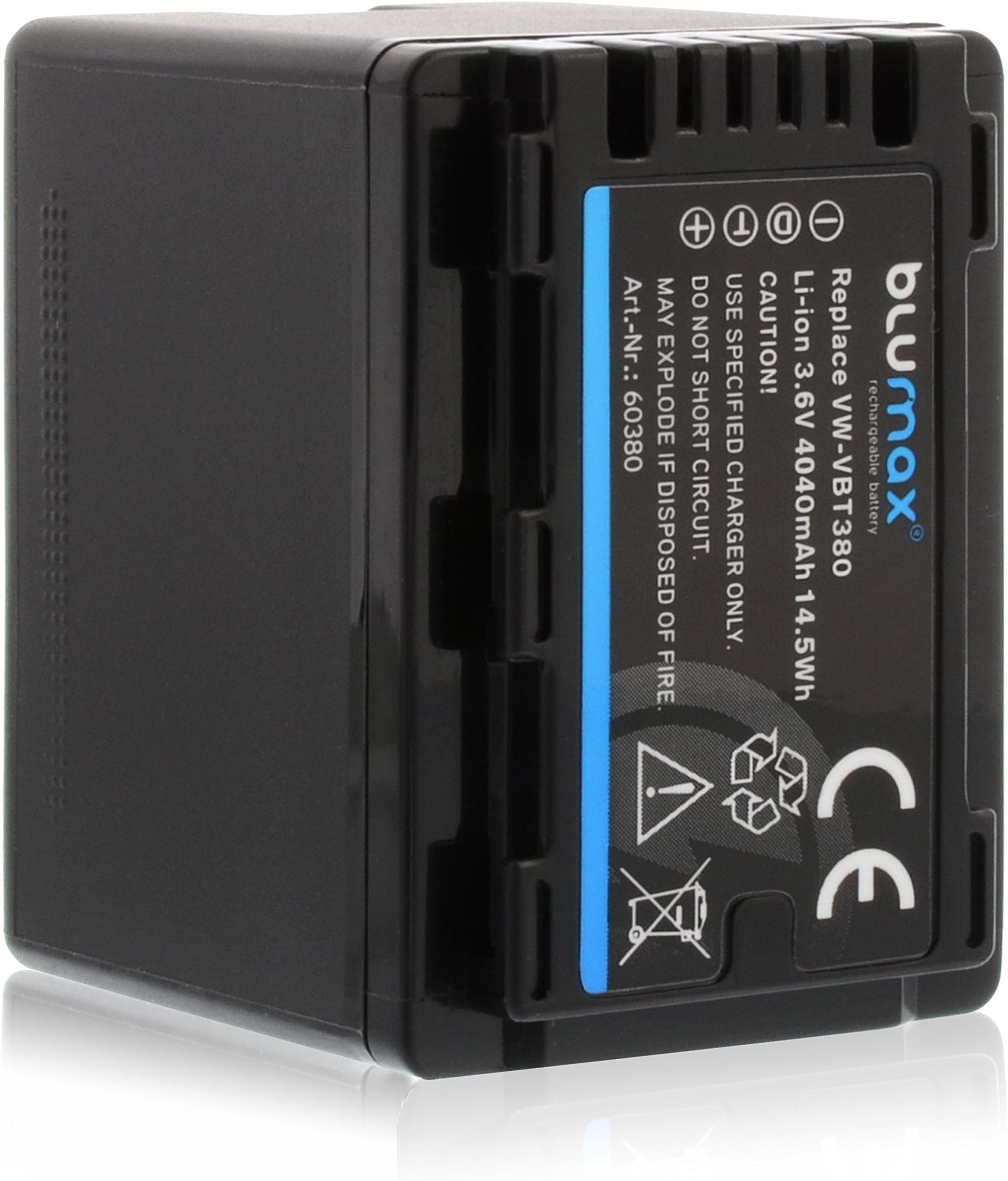 Blumax® VW-VBT380 VBT380 Replacement 4040mAh 3.6V Battery Pack for Panasonic HC-V180 V210 V250 V380 V500 V707 V727 V750 V770 VX870 VXF999 W850 WX970 WXF991 Cameras