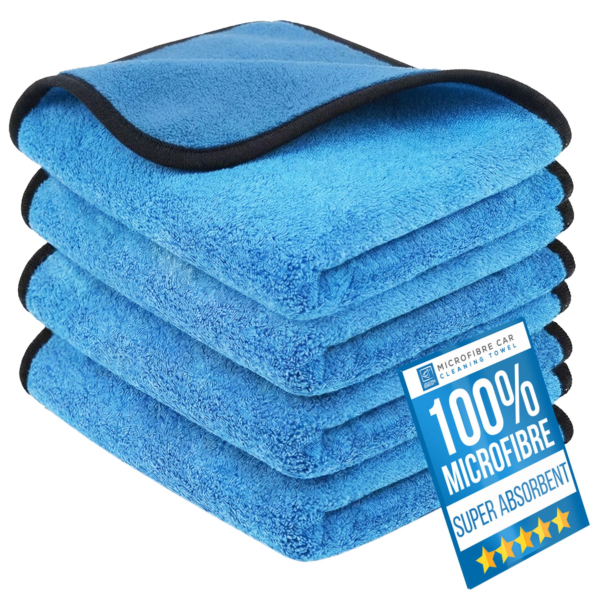 The Dustpan & Brush Store Microfibre Car Drying Towel Super Absorbent 40Cm X 40Cm Perfect For Polishing & Drying Pack Of 4 from B&Q