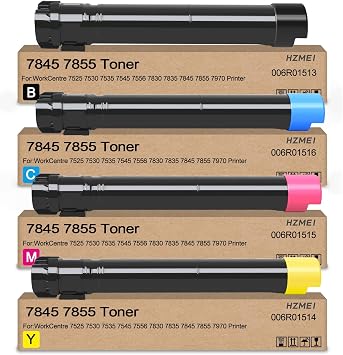 High Yield 7845 7855 Toner Cartridge 4-Pack Replacement for Xerox WorkCentre 7525 7530 7535 7545 7556 7830 7835 7845 7855 7970 Printers Compatible with 006R01513 006R01514 006R01515 006R01516