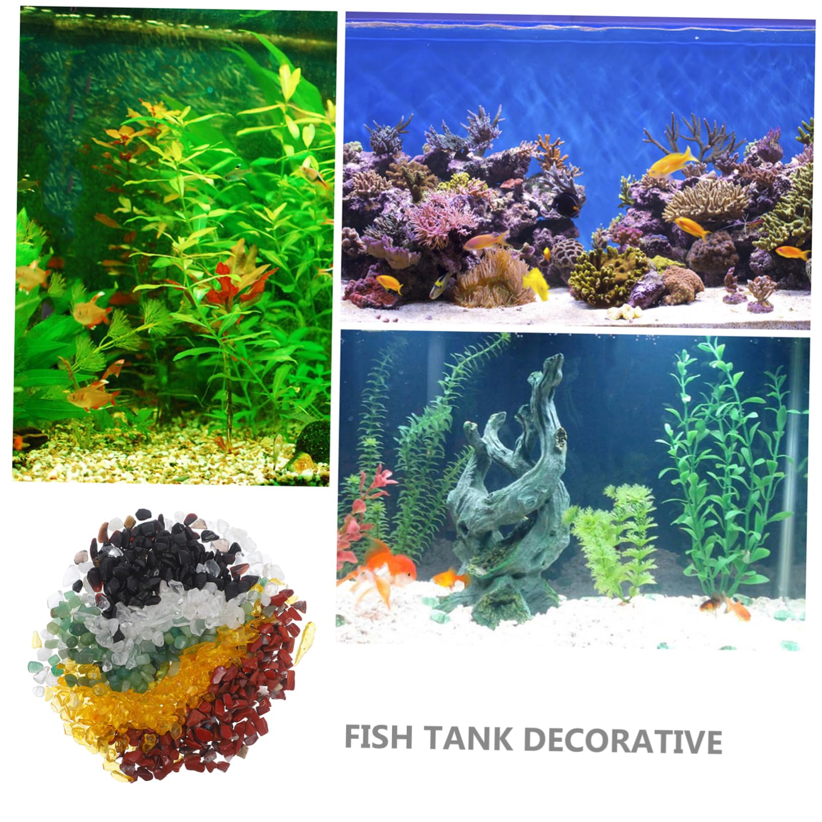 Levemolo Fish Tank Rocks Crystal Gravel Ornaments Flowerpot Stones Decorative Aquarium Gravel Garden Decor Delicate Stones