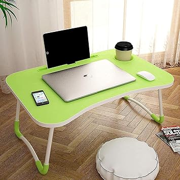NIVAA Multi-Purpose Laptop Table/Study Table/Bed Table/Foldable and Portable Wooden/Writing Desk (Green)