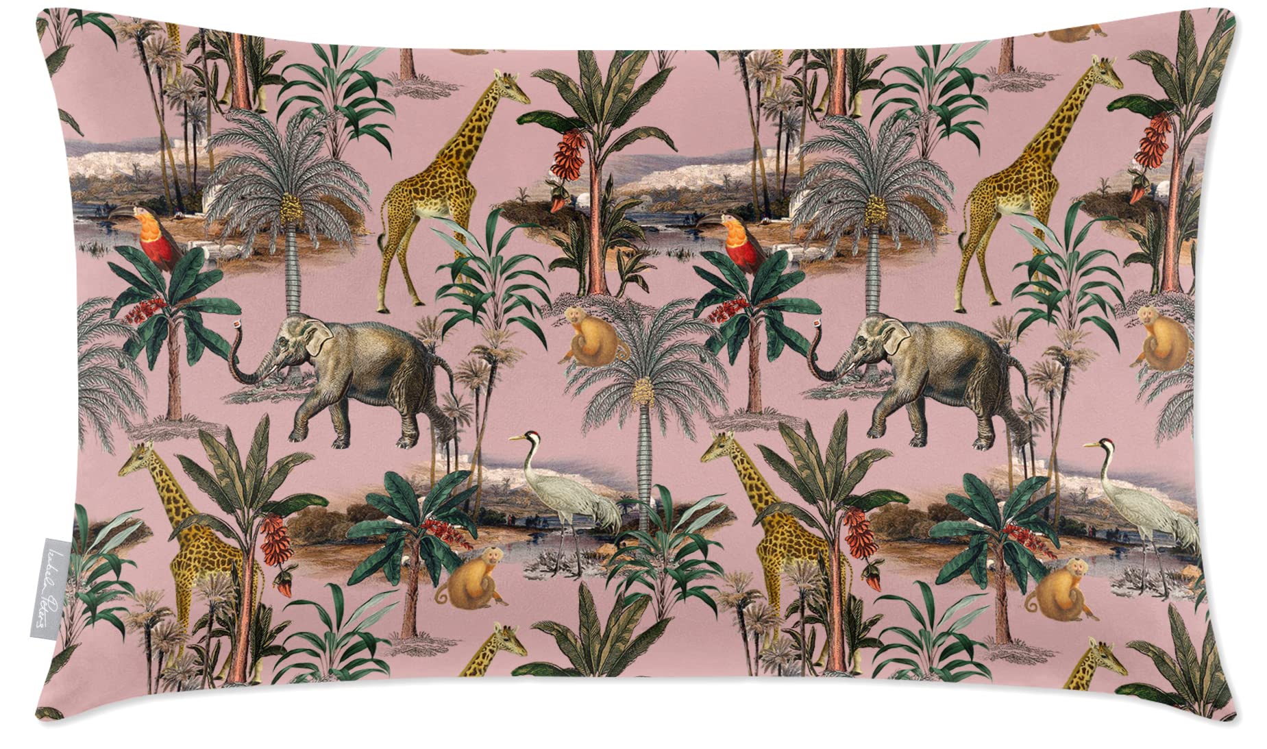 Izabela Peters Rosewater Filled Cushions With Covers, Eco-Friendly Velvet, 50 X 30 Cm, Safari Voyage - For Chair, Sofa, Seat