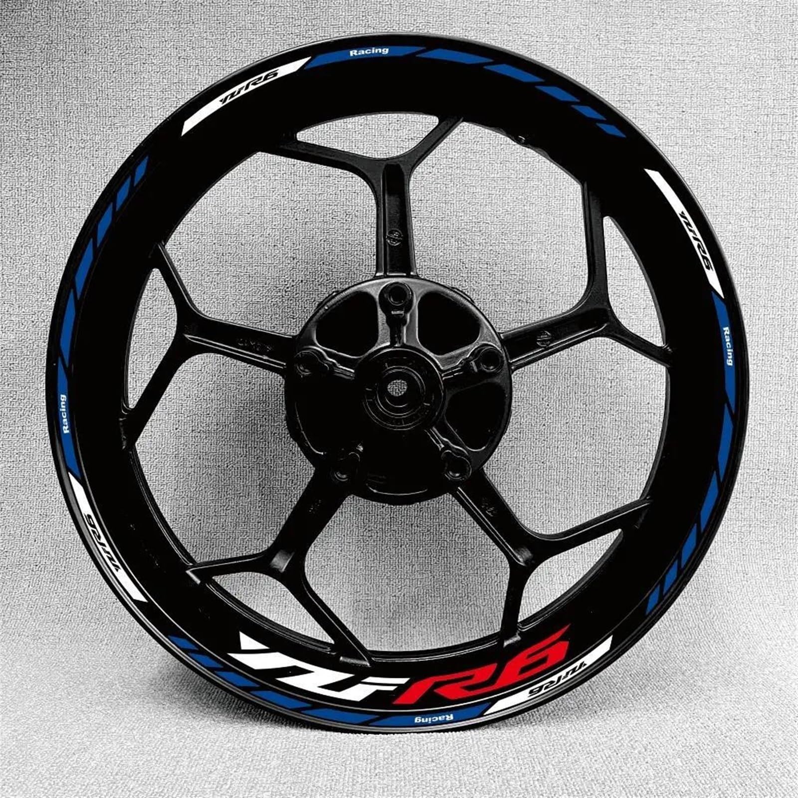 Stickers Motorcycle Wheel Stickers Night Reflective Decorative Rim for Yamaha YZFR6 YZF R6(Style 3)