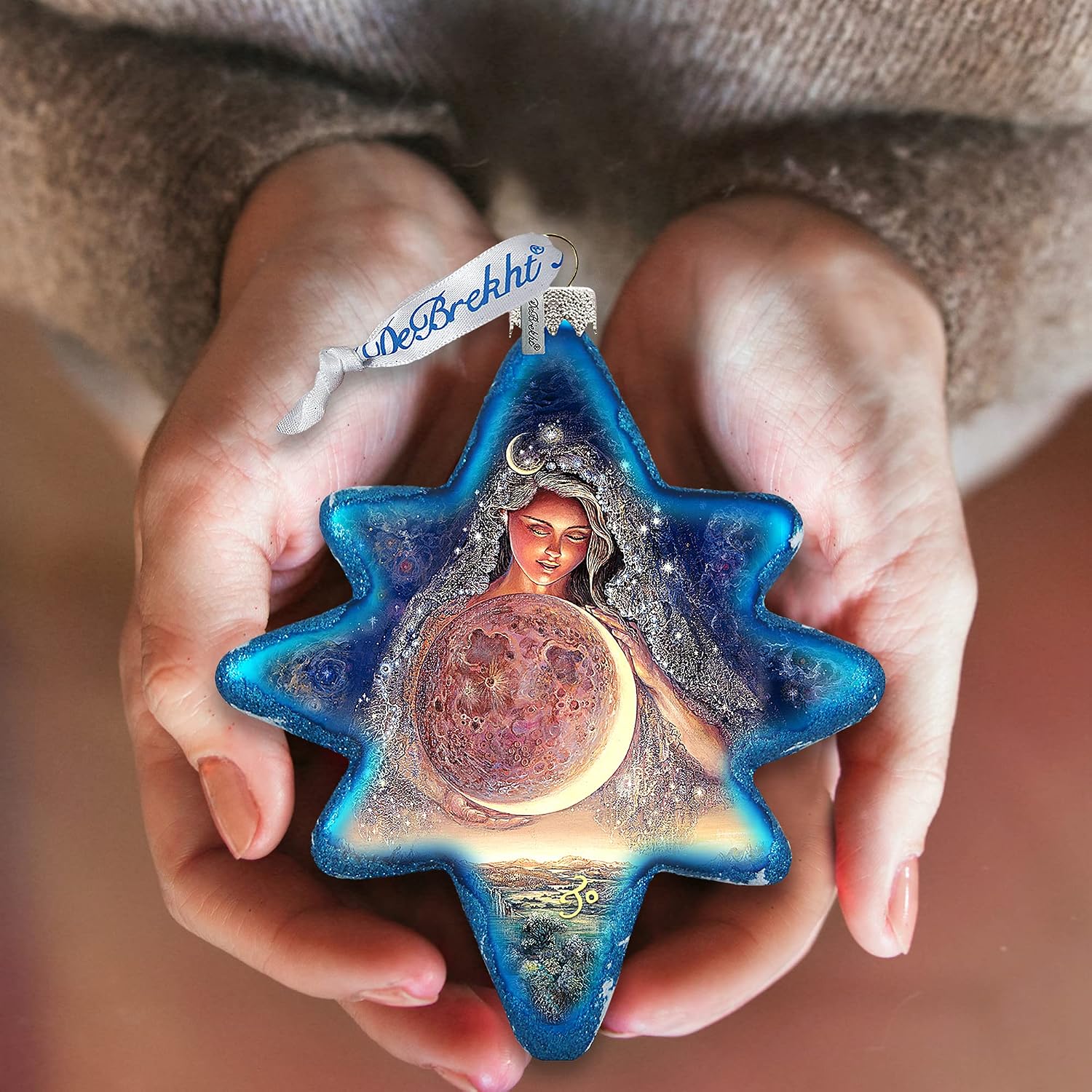 G.DeBrekht Moon Goddess Glass Ornament by Josephine Wall - 755-406-JW