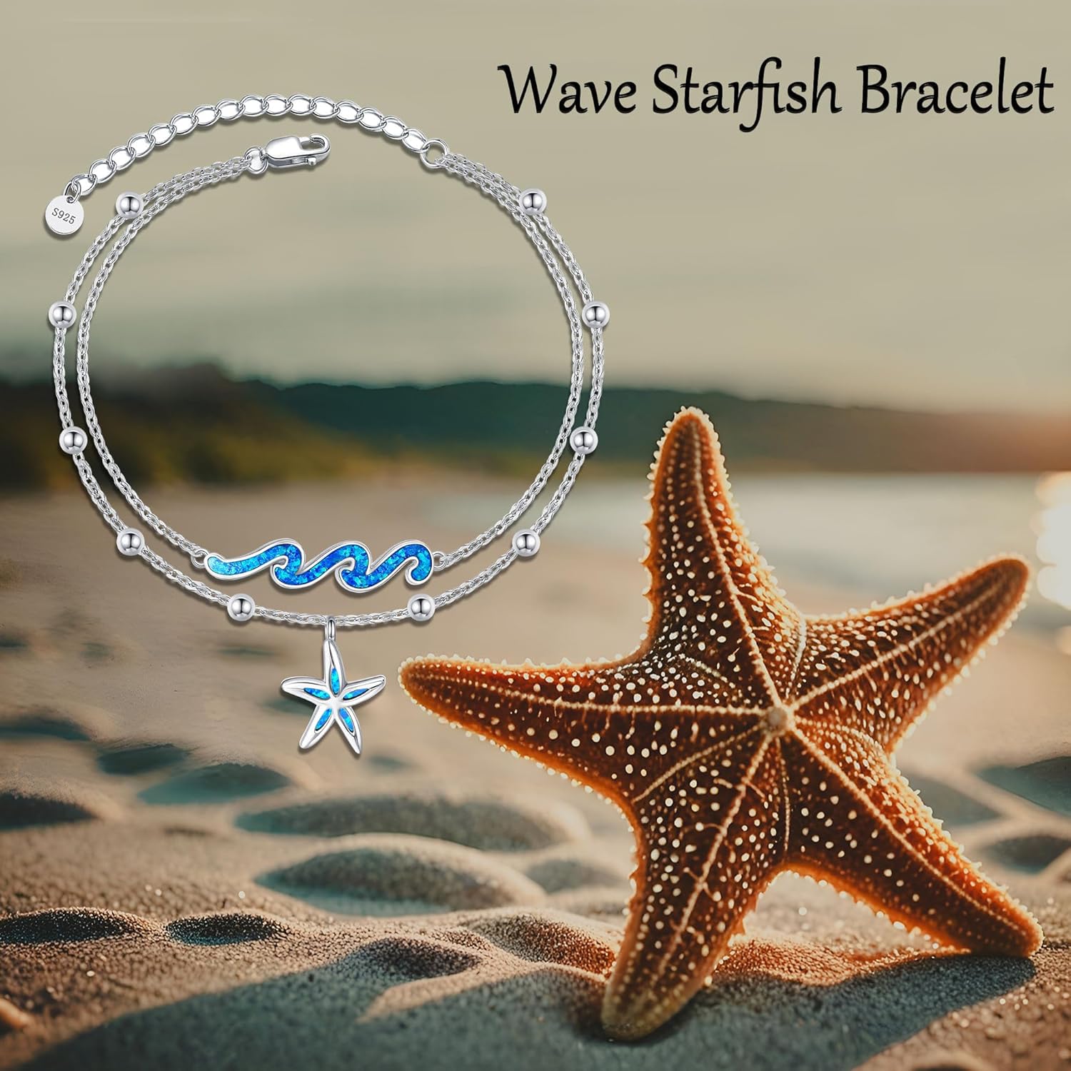 YFN Wave Bracelet 925 Sterling Silver Opal Ocean Wave Layered Bracelets Ocean Beach Women Jewelry Gifts - Image 5