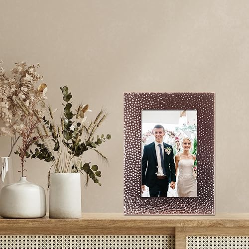 Miniatura 6 de Lawrence Frames Marco de fotos de metal pulido martillado, 4 x 6, cobre