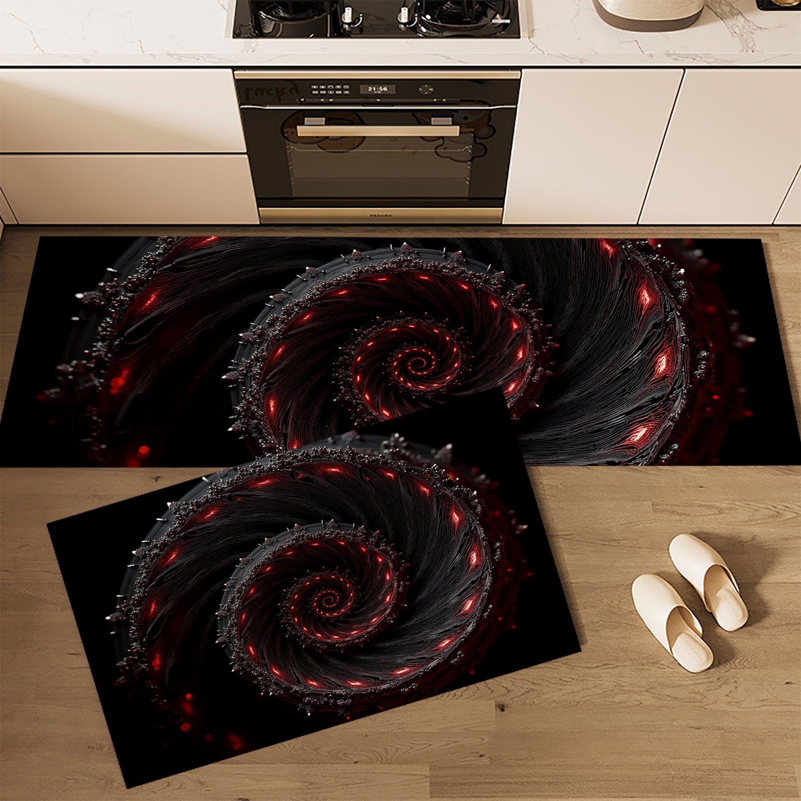 Alfombras de cocina antideslizantes y lavables, juego de 2 tapetes absorbentes para el hogar